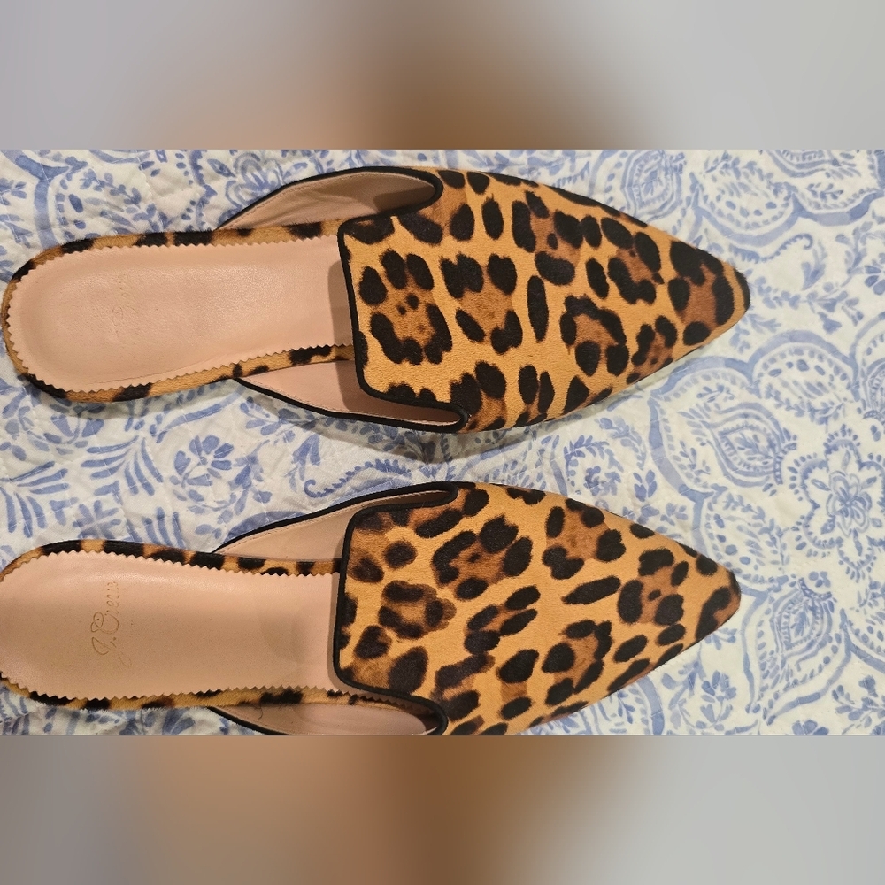 RARE J. Crew Leopard Print Mules calf hair - HTF size 11 - Picture 4 of 11